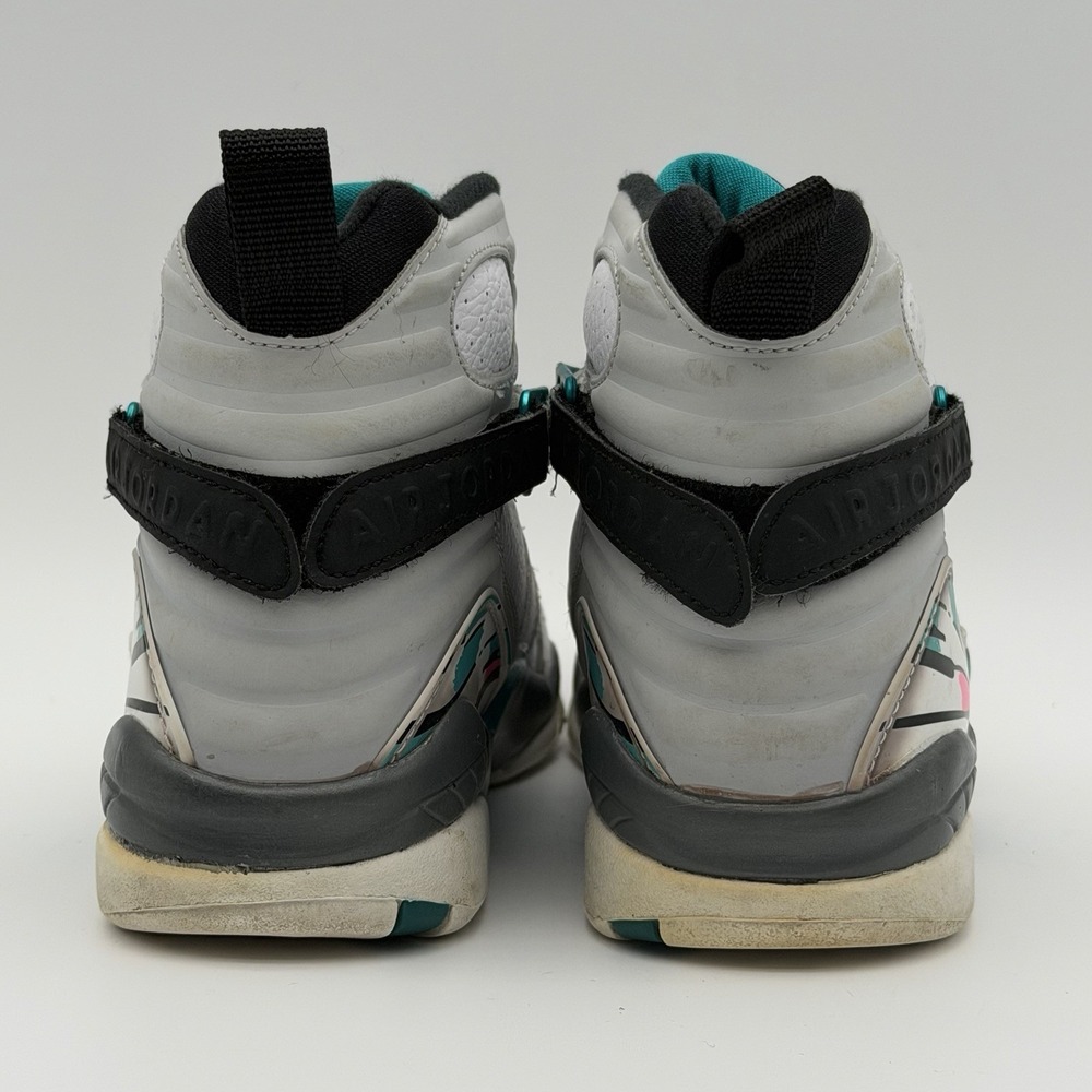 Air Jordan 8 Retro GS South Beach White Turbo Green 305368-113 Size 6Y Women 7.5 - Picture 8 of 14